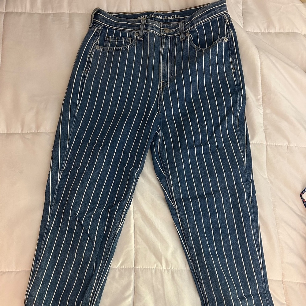 american eagle striped jeans size 2